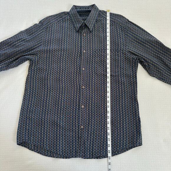 Vintage Jhane Barnes Geometric Pattern Men's Casual Button Down Shirt Size M - Picture 6 of 8